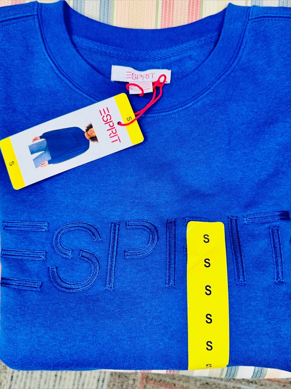 Esprit Royal Blue Embroidered Logo Sweatshirt size small